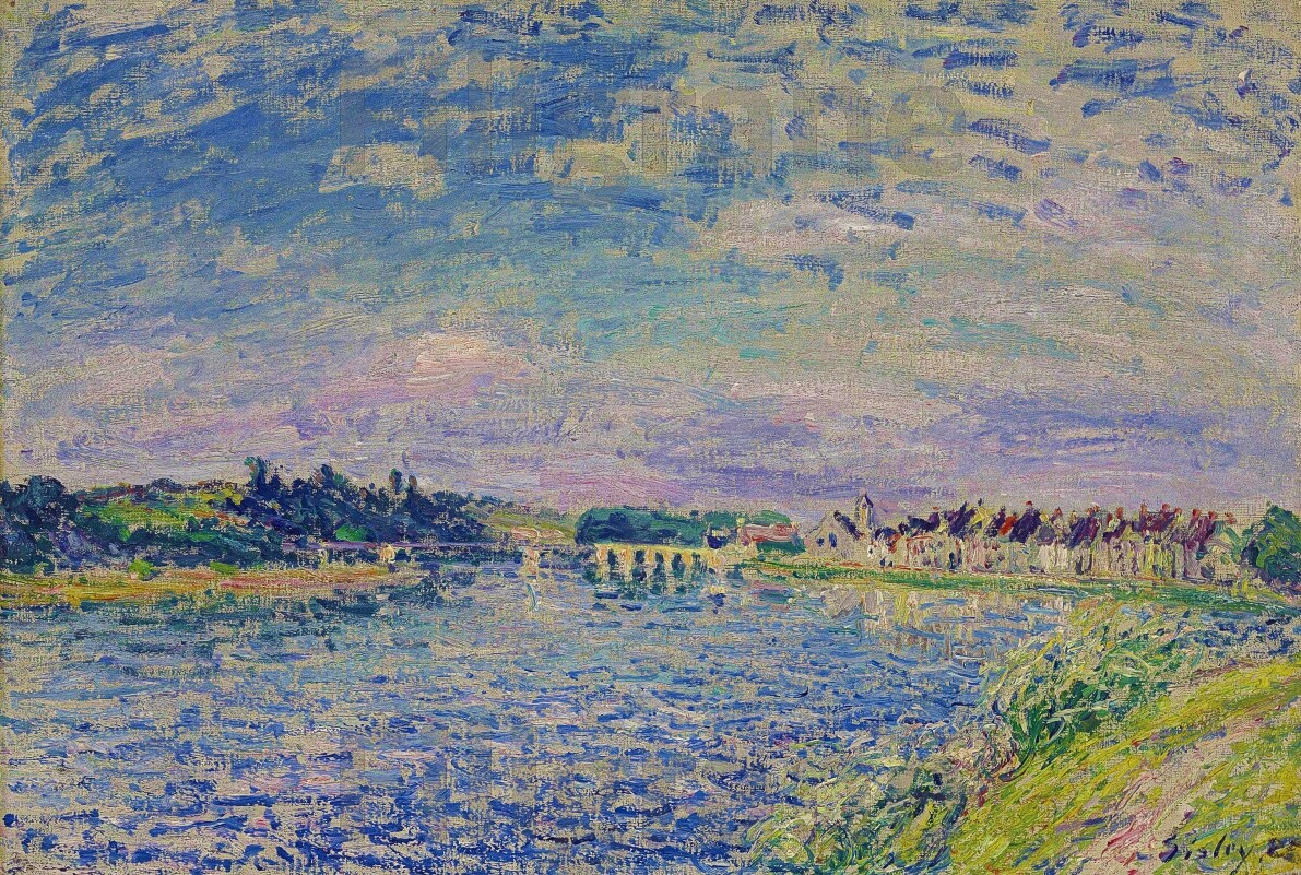 Tableau Sisley Saint Mammès reproduction peinture impressionniste paysage 40x60cm