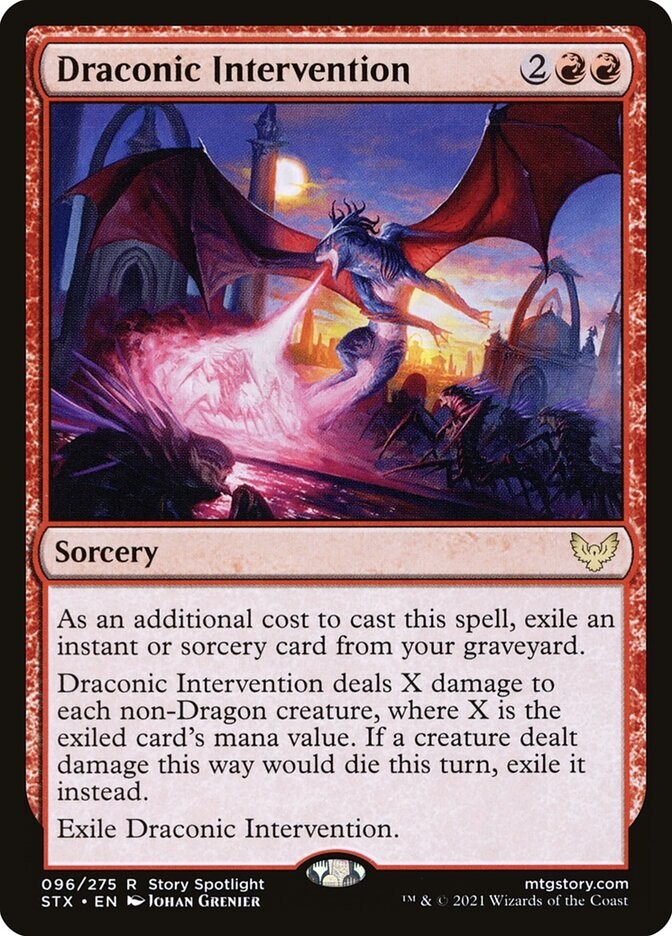 Draconic Intervention 96 Rare Strixhaven: School of Mages STX MTG