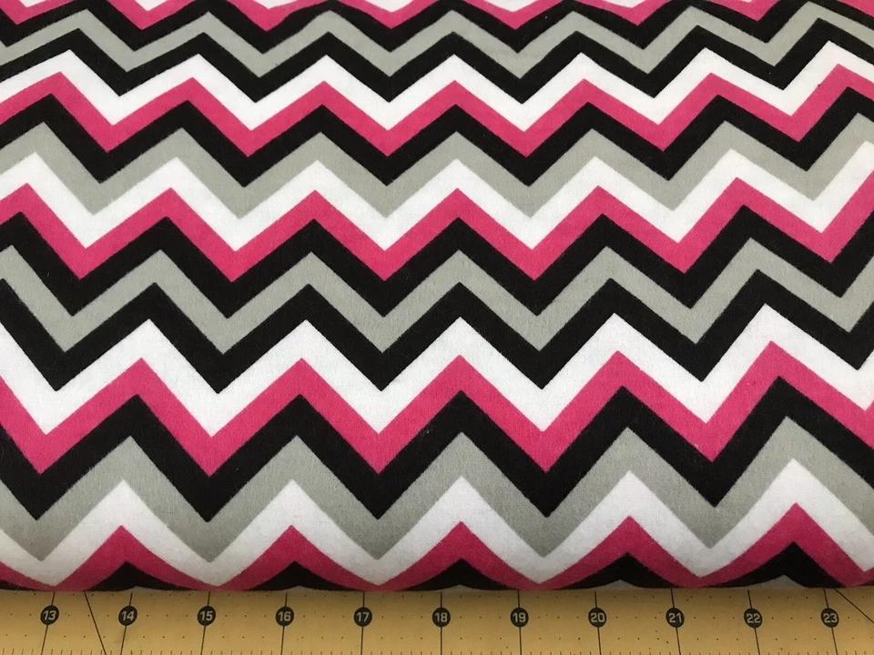 Chevron Beetroot Pink Flannel Fabric Sold By The Yard #2047 - Image 2 of 2