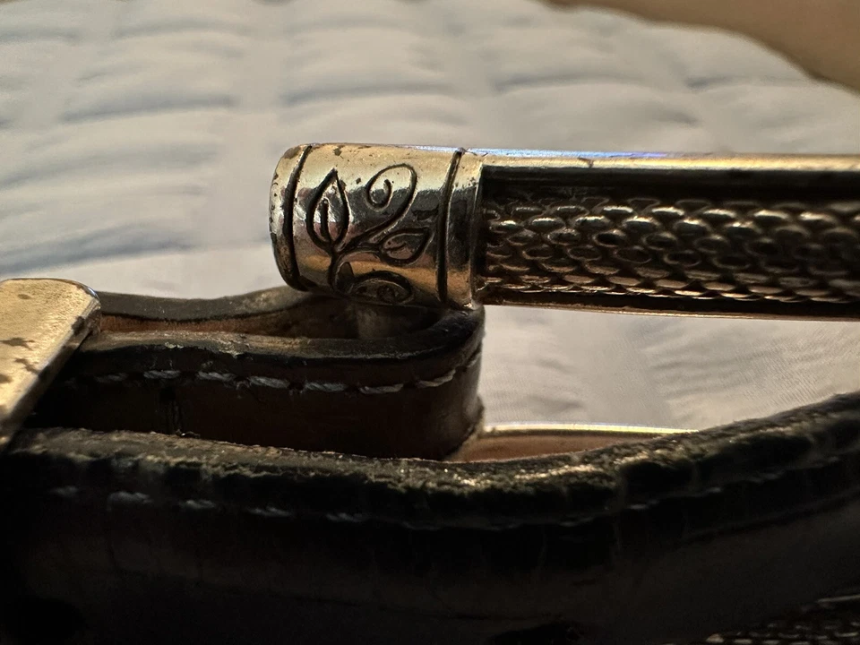 Ремень с серебряной пряжкой BRIGHTON CLASSICS M-30 темно-синий лакированная кожа C3714 - Изображение 4 из 4