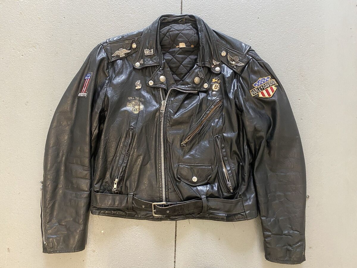 Vintage 90s Harley-Davidson Leather Custom Biker Jacket Men's - Size 44 USA MADE | eBay Vintage 90s Harley-Davidson Leather Custom Biker Jacket Men's - Size 44 USA MADE | eBay