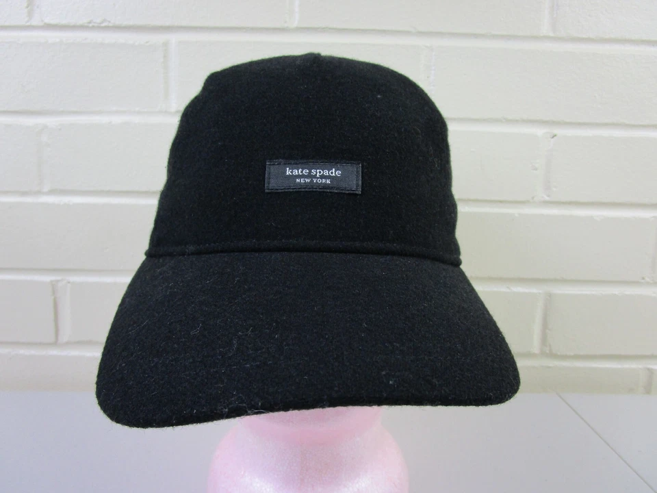 Регулируемая женская бейсбольная кепка KATE SPADE NY из шерстяной смеси ЧЕРНАЯ шляпа коробка с логотипом - Изображение 2 из 4