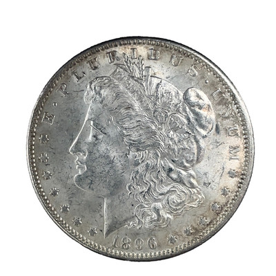 1896 Morgan Dollar BU/UNC.  90% Silver $1 US Coin # 750
