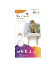 SmartyKat Paw Perch Padded Self-Adhesive Windowsill Mounted Cat Perch & Plush...