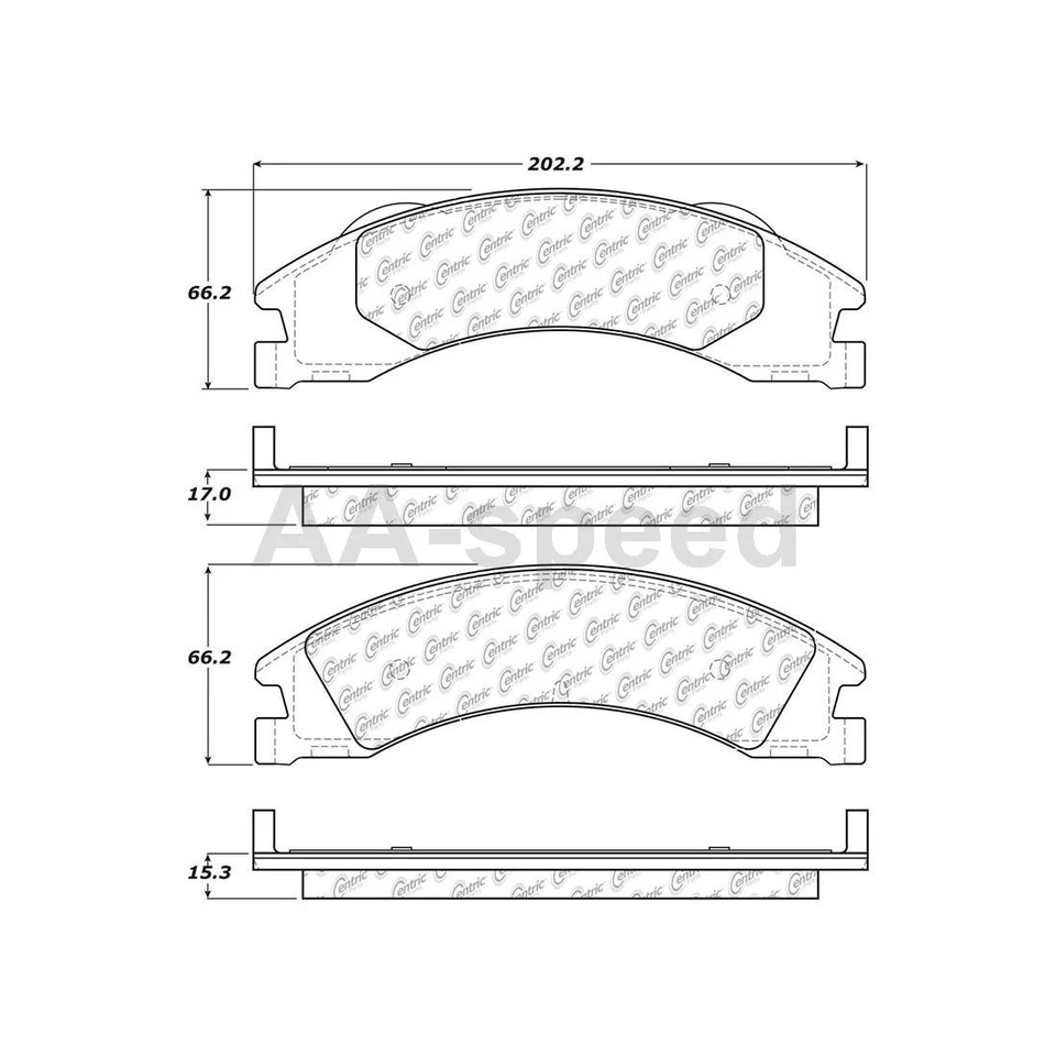 Front Rear Brake Pads For Ford E-350 Super Duty 2019 2018 2017 2016 2015 2014 - Image 2 of 4