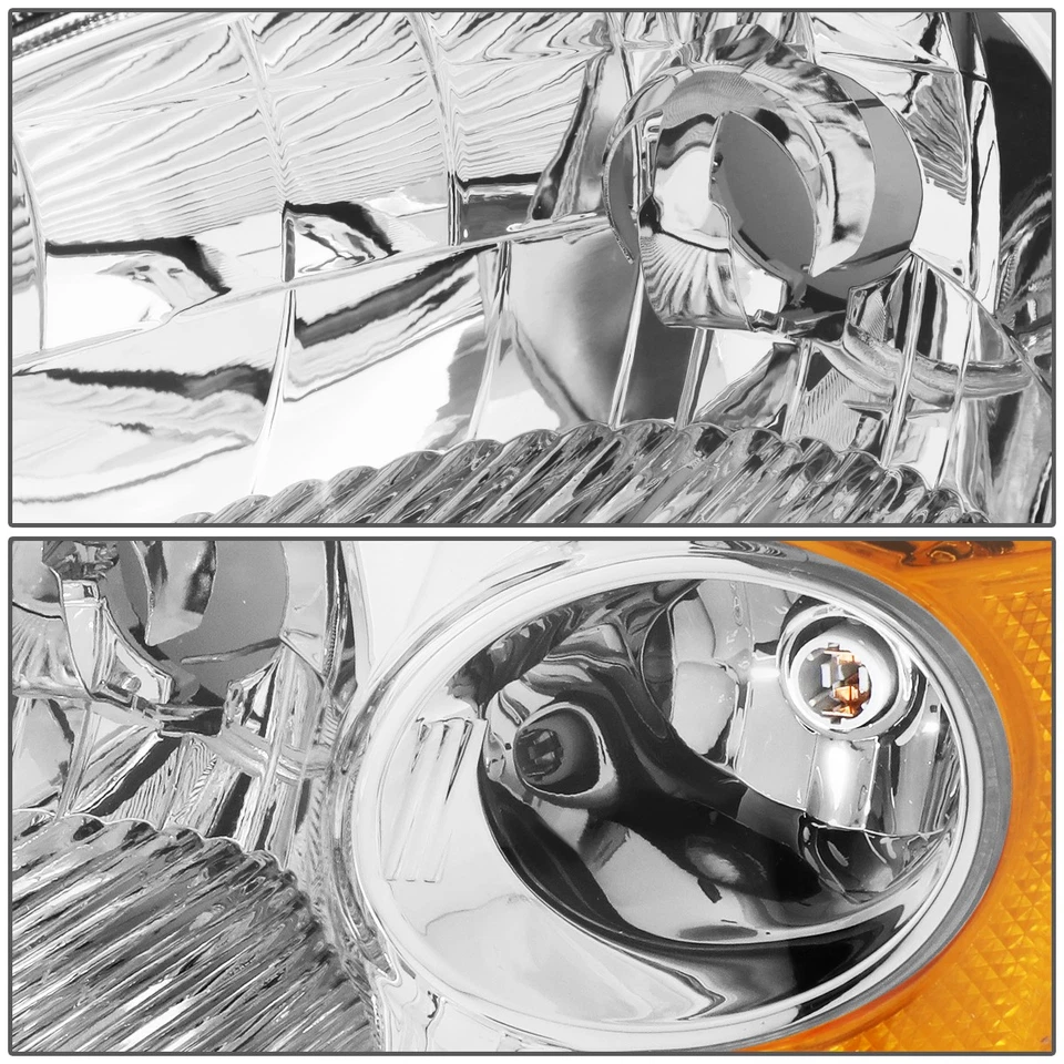 PARA 01-03 HONDA CIVIC ESTILO OE CARCASA CROMADA ÁMBAR FAROS ESQUINEROS FAROS FAROS Foto 3 de 4