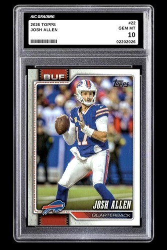 2026 Topps Josh Allen Football Card #22 Buffalo Bills Gem Mint Graded 10