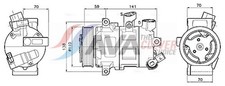 Kompressor Klimaanlage AVA Clever Choice VNAK341 12V für VW GOLF 7 5G1 BQ1 BE1 5