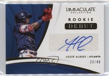 2018 Panini Immaculate Rookie Debut Signatures 29/49 Ozzie Albies Auto 6fs