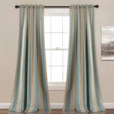 Julia Stripe Light Filtering Window Curtain Panel Pair, 108" Long x 52" Wide,...