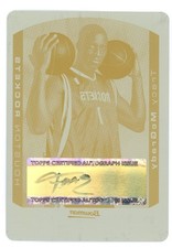 2004-05 BOWMAN CHROME  TRACY MCGRADY PRINTING PLATE AUTO Yellow 1/1 Rockets