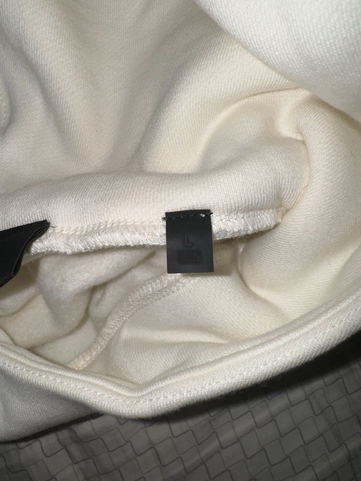 Felpa con cappuccio Fear of God Essentials Cloud Dancer nuova taglia large autentica