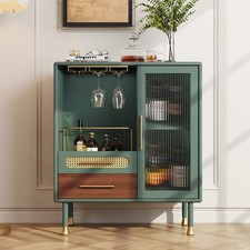 Bar Cabinet Featuring Shelves for Wine Glasses Drawers Buffet Sideboard Cabinet