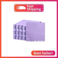 Fuutreo 200 Pcs Cocktail Napkin 2-ply Scalloped Edged Dessert Napkins Folded 5 x