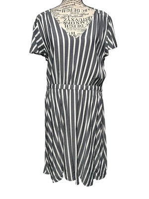 Old Navy Women Railroad Strips Midi Casual Sundress Lg Grunge Preppy Coastal