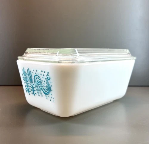 Vtg 1950s Pyrex Amish Butterprint #502 Oven Refrigerator 1.5pt Dish W/lid EUC