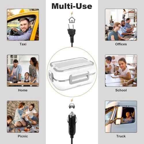 2x Elektrische Lunchbox 2in1 für Auto/LKW und Büro 12V 24V 220V Speisenwärmer - Bild 11 von 18