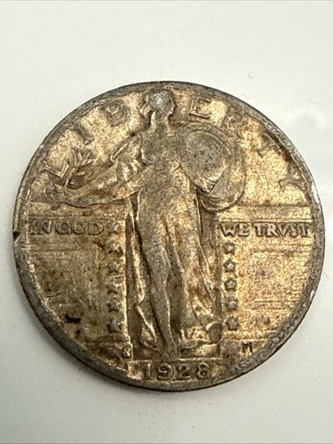 1928 S Silver Standing Liberty Quarter, San Francisco, Fine/VF