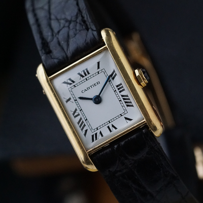 Cartier Tank Louis 1950s EWC Movement Paris 21mm Manual 18k Yellow