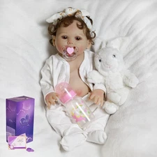 18" Realistic Reborn Dolls Full Body Soft Vinyl Silicone Newborn Girl Doll Gift