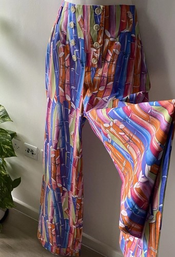 STELLA JEAN Matching Set Trousers And Top Vibrant Print Size 40 Italy 8/10 UK - Picture 18 of 24