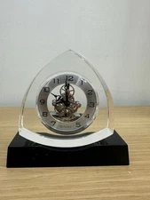 Bulova Trident Crystal Skeleton clock- B1706- Elegant modern Mantel Desk