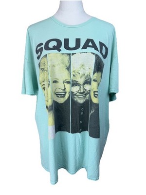 ABC Studio The Golden Girls ''Squad'' T-Shirt 2XL Light Teal Blue Retro