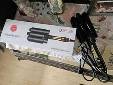 Inglam Three 1.25" Barrel Triple Ceramic Waver Beach Waves Brand New 