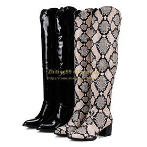 snakeskin boots low heel