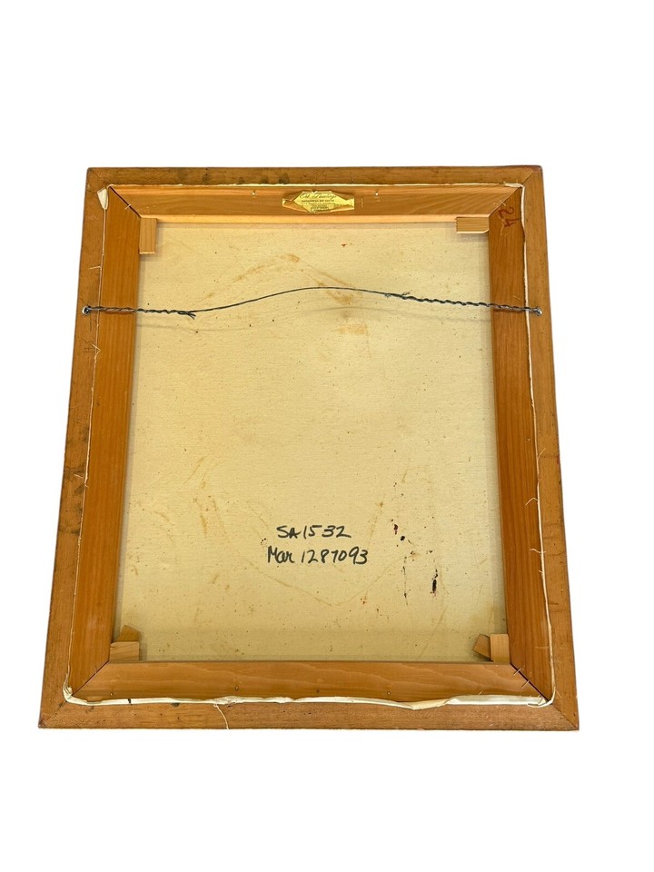 vintage mid century female gypsy oil painting ornate gold frame