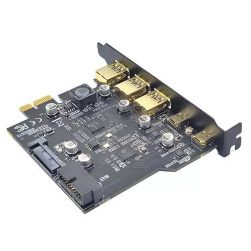 USB3.2 GEN1 PCIE-Erweiterungskarte 5-Ports 2 * Typ-C 3 * USB-A 19-Pin 5 Gbit/s - Bild 3 von 6