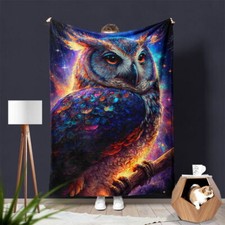 3D Painted Owls Gift Blanket Soft Fuzzy Sherpa Fleece Blanket Couch Bedspread