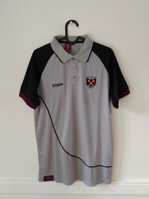 WEST HAM UNITED GRÖSSE SMALL '' STAFF '' ,3 KNÖPFE POLOSHIRT ''HERE TO HELP''
