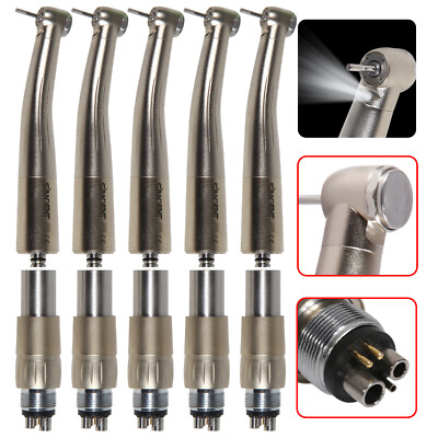 SANDENT Dental Fiber Optic LED Fast Handpiece 4-Spray fit NSK 6Hole Coupling new