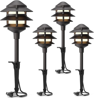 #ad GOODSMANN 4PK Pathway Lights Low Voltage 2.2 Watt LED 30 Lumen Warm White $119.99