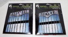 Bloody Curtain Halloween Decoration Haunted House Window Decor Beware Keep Out