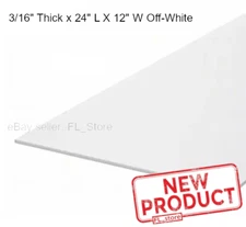 HDPE Plastic Sheet Polyethylene 3/16" Thick x 24 in L X 12 Inch W Off-White NEW