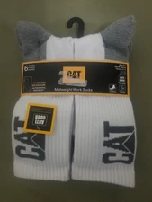 New Mens CAT Caterpillar 6 pair Mid Weight Crew Boot Socks.