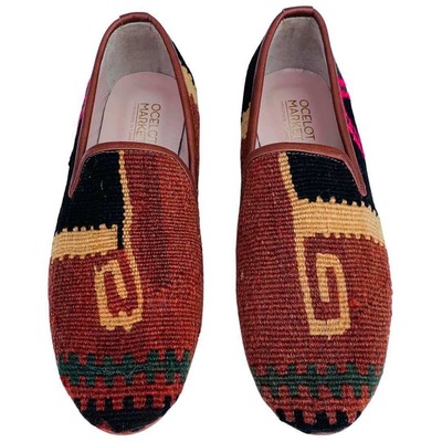 Men's Turkish Kilim Loafers | Rust & Gold 45 EU