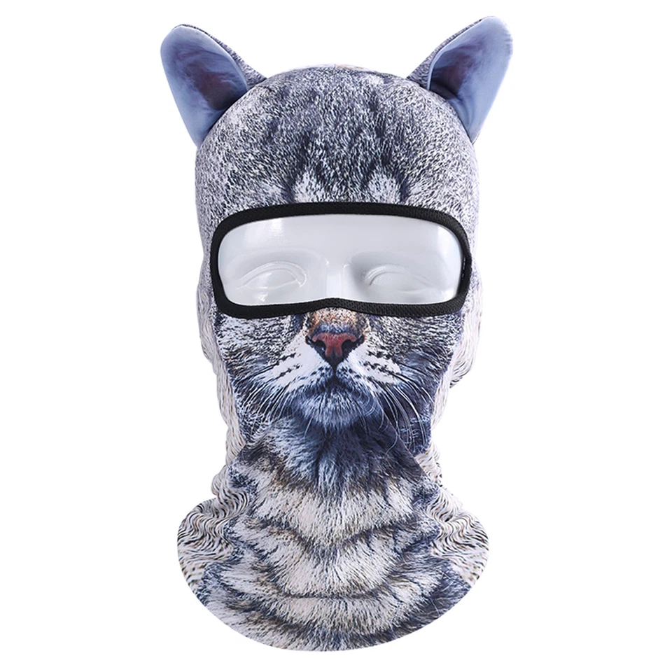 3D Animal Halloween Balaclava Tiger Dog Face Mask Sun UV Protection Face Cover - Image 2 of 4
