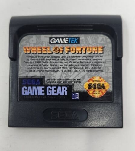 Wheel of Fortune (Sega Game Gear, 1992) - Picture 1 of 1