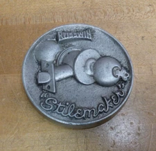 RUSSWIN STILEMAKER Old Hardware Store Advertising Paperweight Door Lock Knob Set