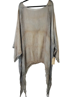 New Dova Silks Tunic 100% Silk Top Art To Wear Avant GARDE Bohemian Hand-Dyed 