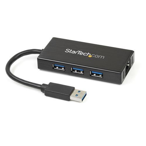 Hub USB 3.0 Professionale StarTech.com 3 Porte + Adattatore LAN GbE
