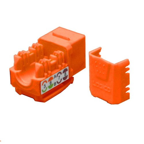 Keystone Jack Cat6 Naranja Red Ethernet 110 Punchdown 8P8C Naranja - Imagen 2 de 3