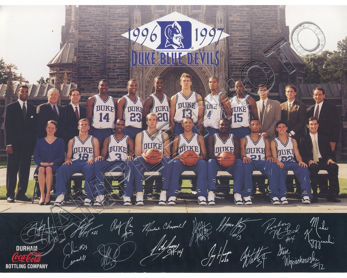 1996-1997 DUKE BLUE DEVILS 8X10 TEAM PHOTO LANGDON CAPEL