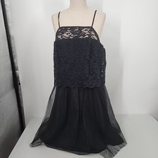 NEW BCBGeneration Size 12 Black mini dress lace, Mesh overlay
