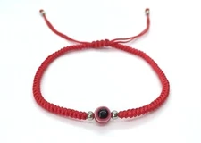 Lucky Red String Knot Unisex Adjustable Shamballa Bracelet - Red Evil Eye