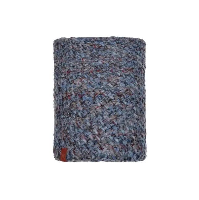 Buff Neckwarmer Knitted Reversible Polar Fleece Snood Scarf Margo Blue