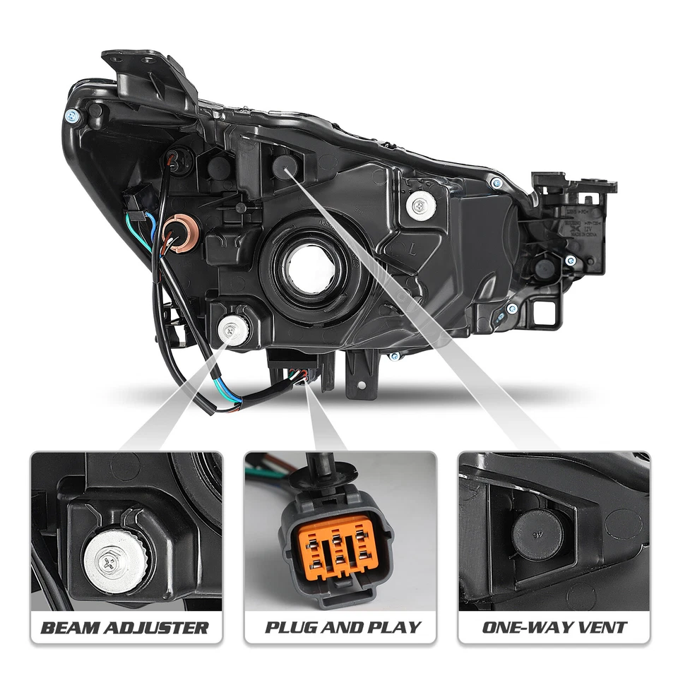 Left&Right Headlights Assembly For 2016 Scion iA 2019-2020 Toyota Yaris Headlamp Foto 3 de 4